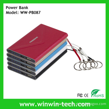 4000mAh Leather Envelope Power Bank with Keyring